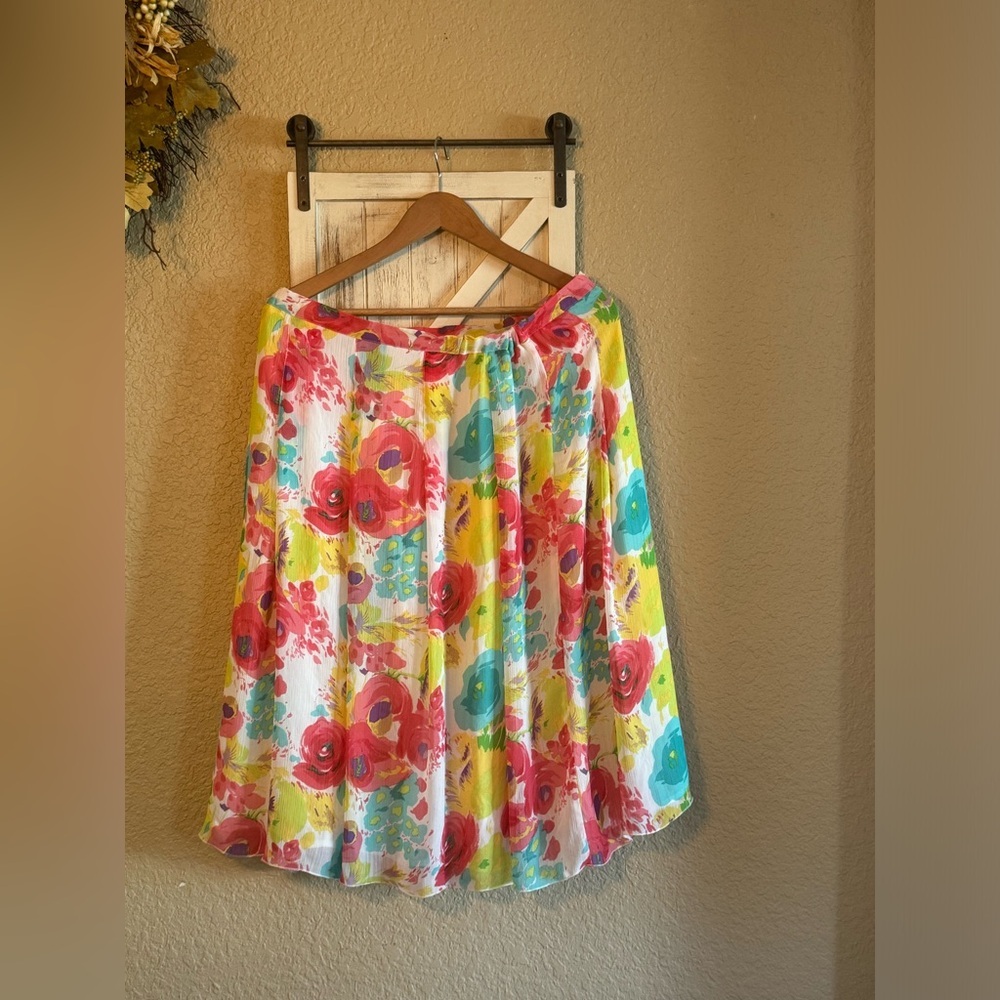 Sag Harbor Abstract Floral Colorful Skirt | Size 12
